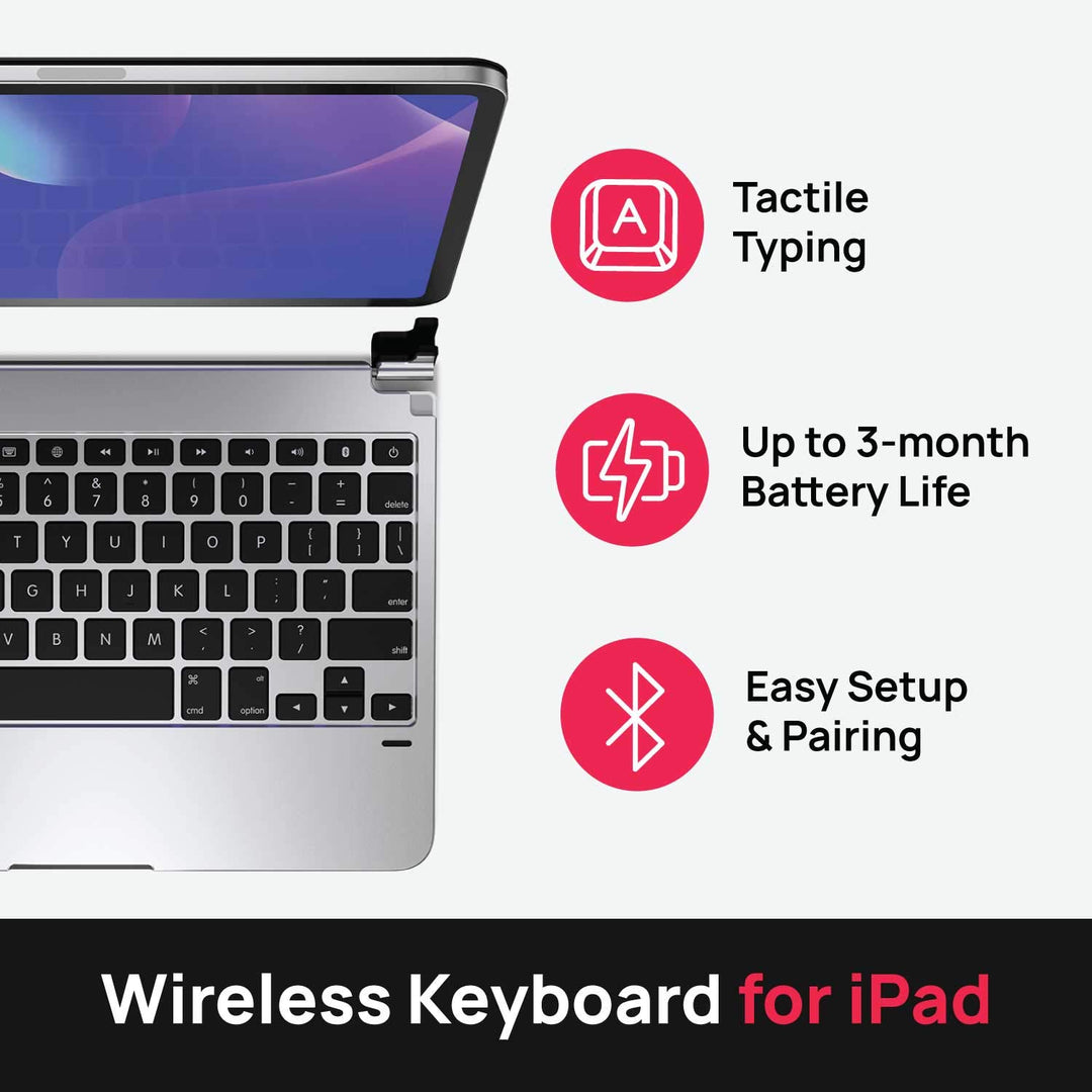 Pro 11.0 Keyboard Compatible with iPad Pro 11-inch 1st & 2nd Generation Models (2018 & 2020) | Aluminum Wireless Bluetooth Keyboard with Backlit Keys | Long Battery Life | (Silver)