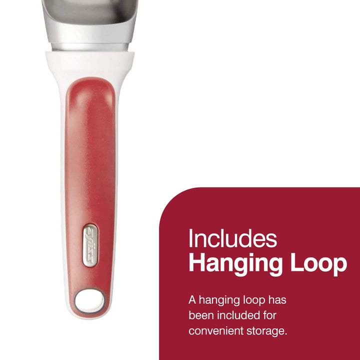 Right Scoop Ice Cream Scoop - Ergonomic, Dishwasher-Safe Ice Cream Scooper Perfect for Gelato, Sorbet, Frozen Yogurt & More - Red
