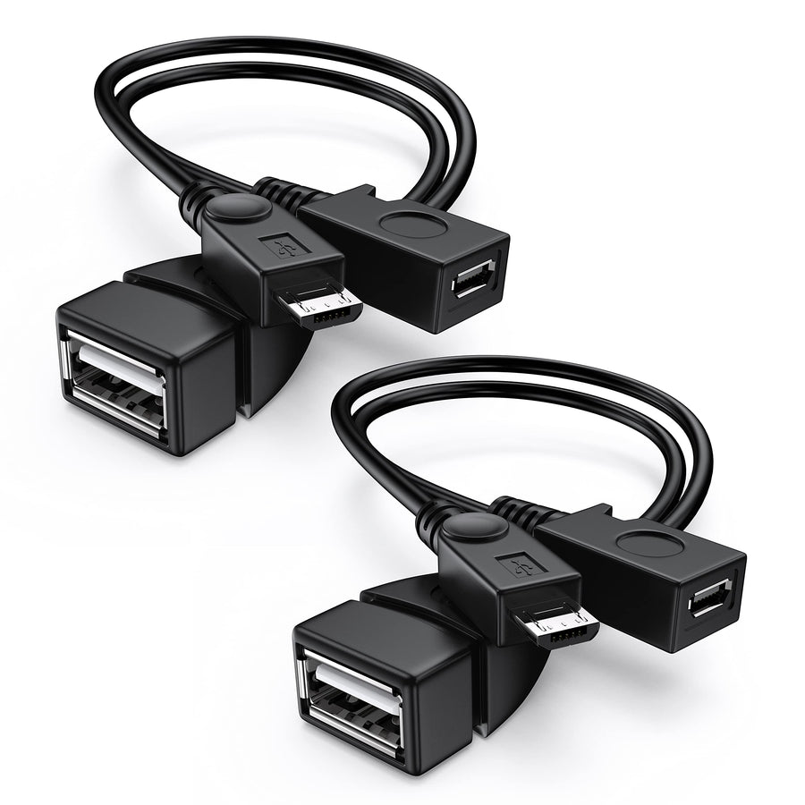 2-in-1 Micro USB (OTG Cable with Power) Adapter Replacement for Fire Stick 4K /Host Devices/PlayStation Classic etc- 2 Pack