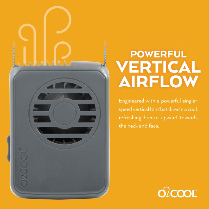 Neck Personal Travel Battery Powered Cooling Fan, Single Pack (Gray)