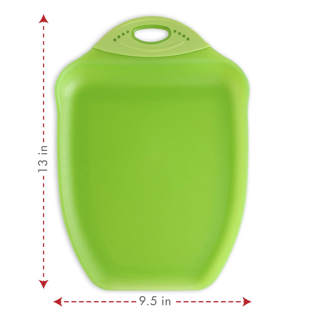 Chop & Scoop Cutting Board, 9.5 by 13 inches, Solid Green, 322-J383
