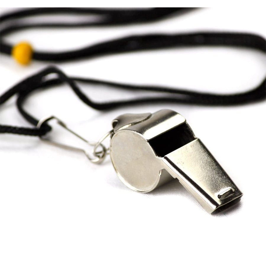 SCOA-001 Stainless Steel Whistle with Lanyard – Great for Coaches, Referees, and Officials by