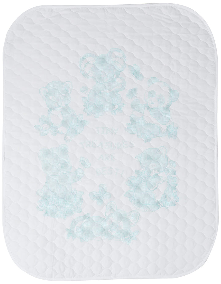 Stamped Cross Stitch 'Tiny Treasures' DIY Baby Quilt Kit, 34 x 43