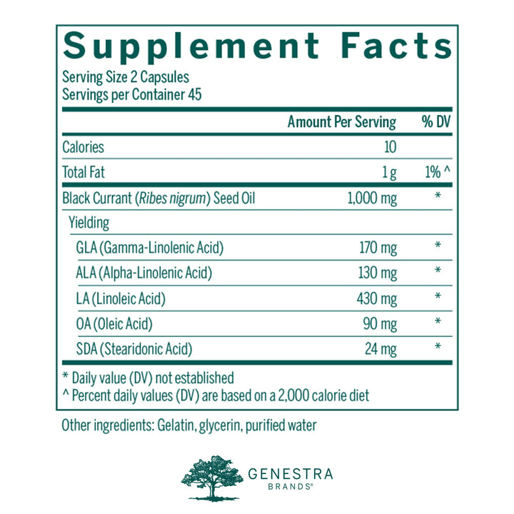 GLA 90 Black Currant Oil | Promotes Optimal Skin Health and Supports Overall Health | 90 Capsules