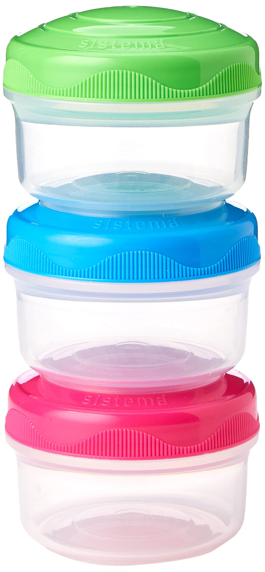 To Go Collection Mini Bites Small Food Storage Containers, 4.39 oz./130 mL, Pink/Green/Blue, 3 Count, Multicolor