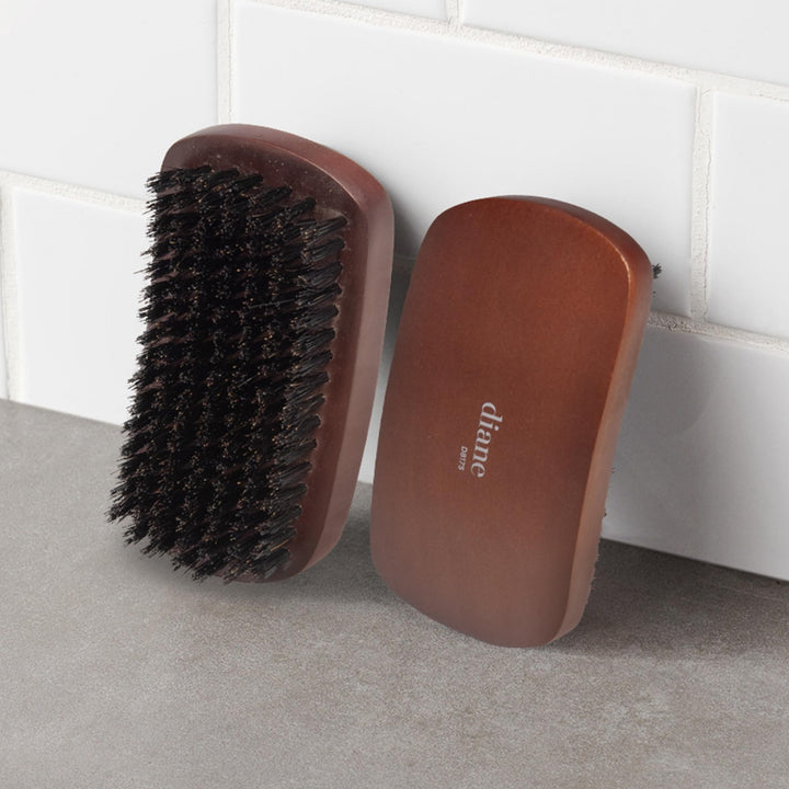 medium firmness reinforced boar bristle, curved military style wave mens hair brush, d8175