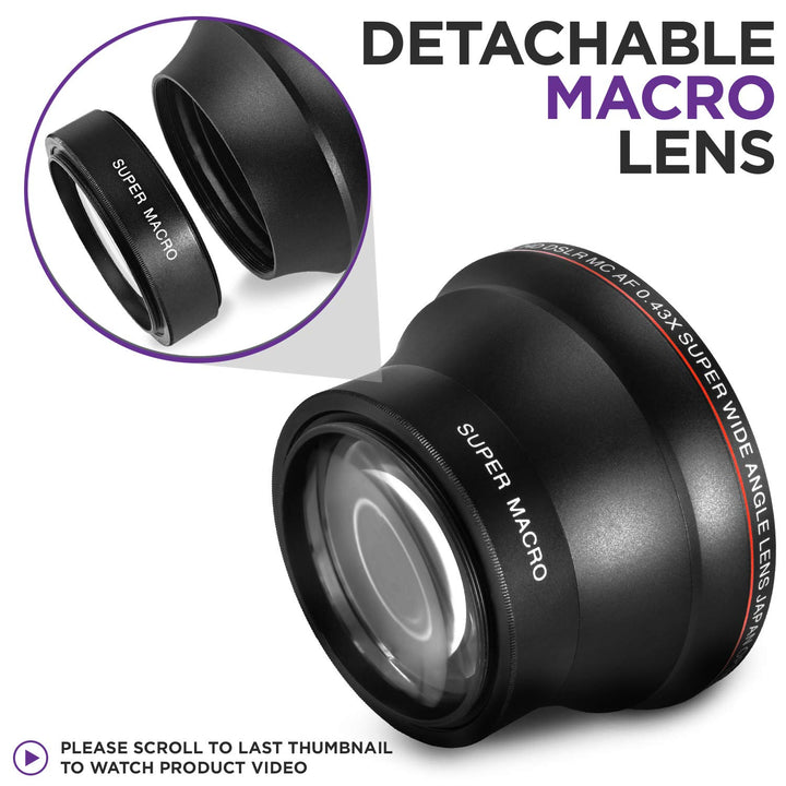 52MM 0.43x Professional HD Wide Angle Lens (w/Macro Portion) for Nikon D7100 D7000 D5500 D5300 D5200 D5100 D3300 D3200 D3100 D3000 DSLR Cameras