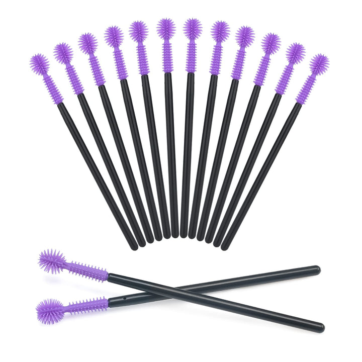 New 50PCS Disposable Silicone Eyelash Mascara Wands Brushes Cosmetic Eyelash Extension Applicators Professional Makeup Tool Set(Ball-shape)