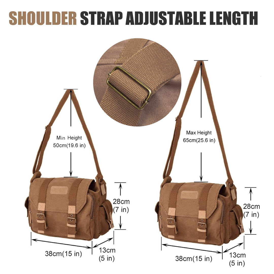 Camera Case Canvas Shoulder Bag with detachable insert Case Shockproof Camera Messenger Bag for Canon Sony Nikon DSLR/SLR, Mirrorless Camera Bag with Tripod Holder for Men Women (Color:Khaki)