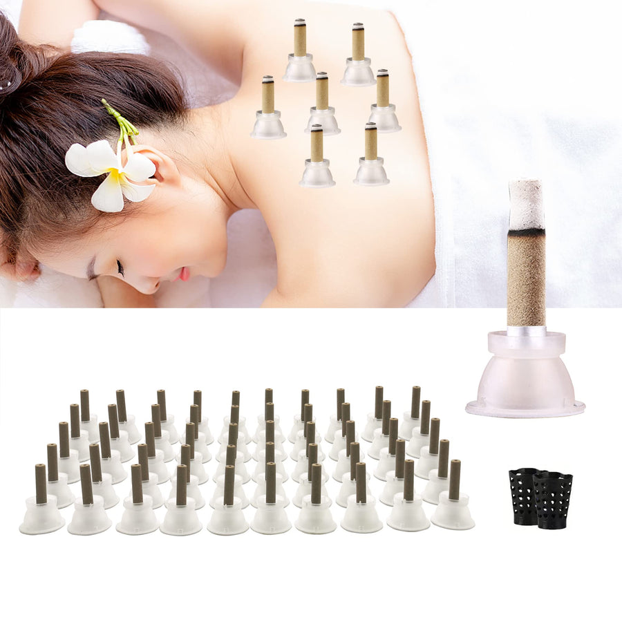 Old Moxa Rolls for Moxibustion - 5 Years High Purity Wormwood Sticks Rolls with Cone Base for Heat Acupuncture (50 Rolls Pack)
