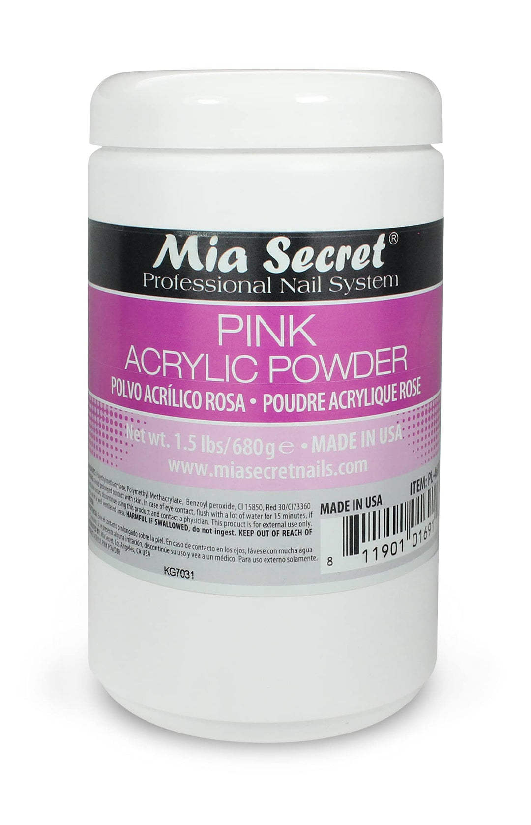 pink Acrylic Powder 1.5 lbs - Made in USA