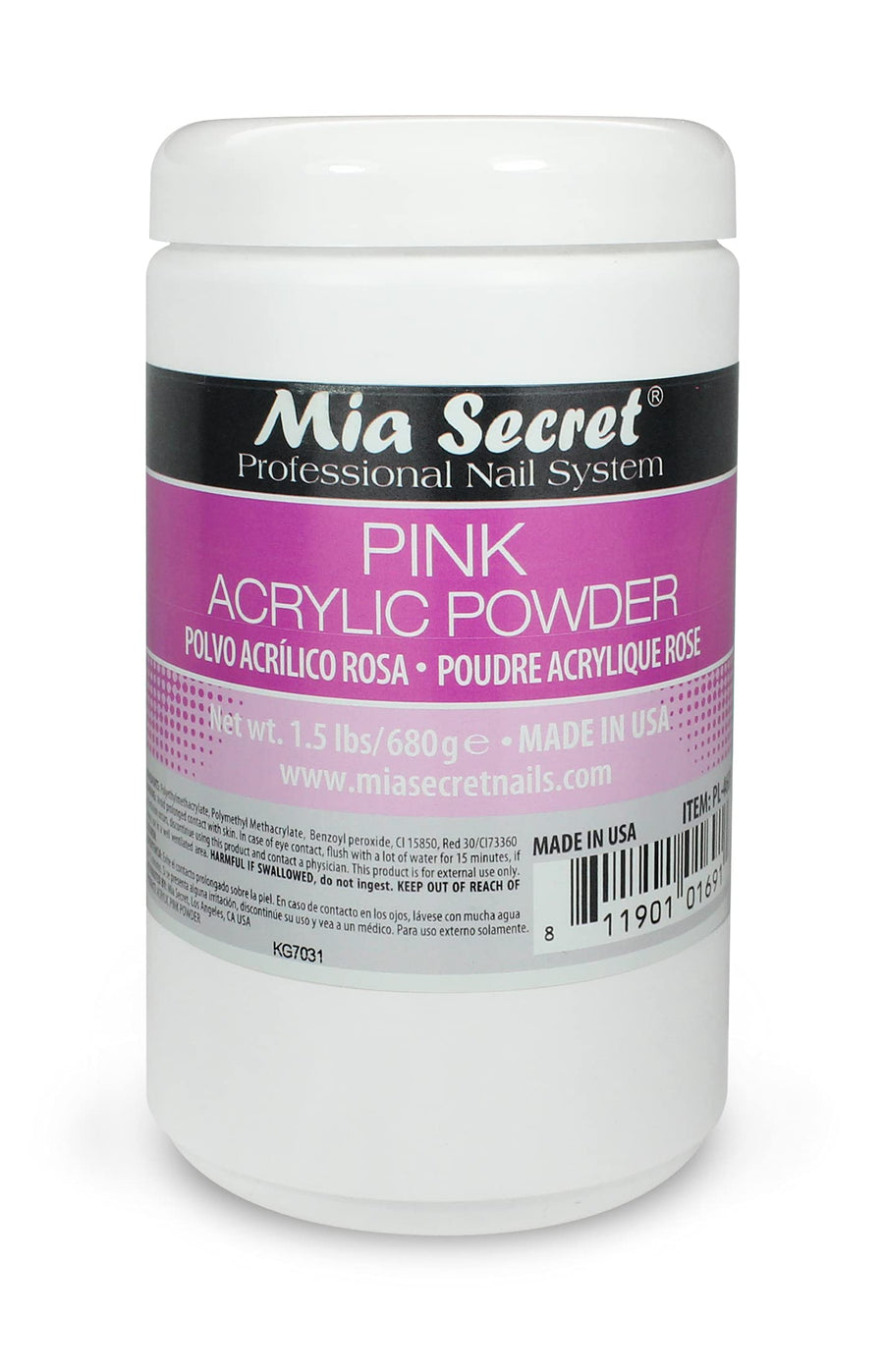 pink Acrylic Powder 1.5 lbs - Made in USA