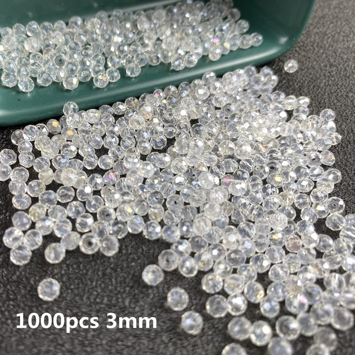 1000 Pcs 4mm Crystal Glass Beads Bulk Faceted Crystal Briolette Beads,Rondelle Crystal Beads for Bracelets Necklace Pendants Earrings Key Chains Jewelry Making,Light Pink AB