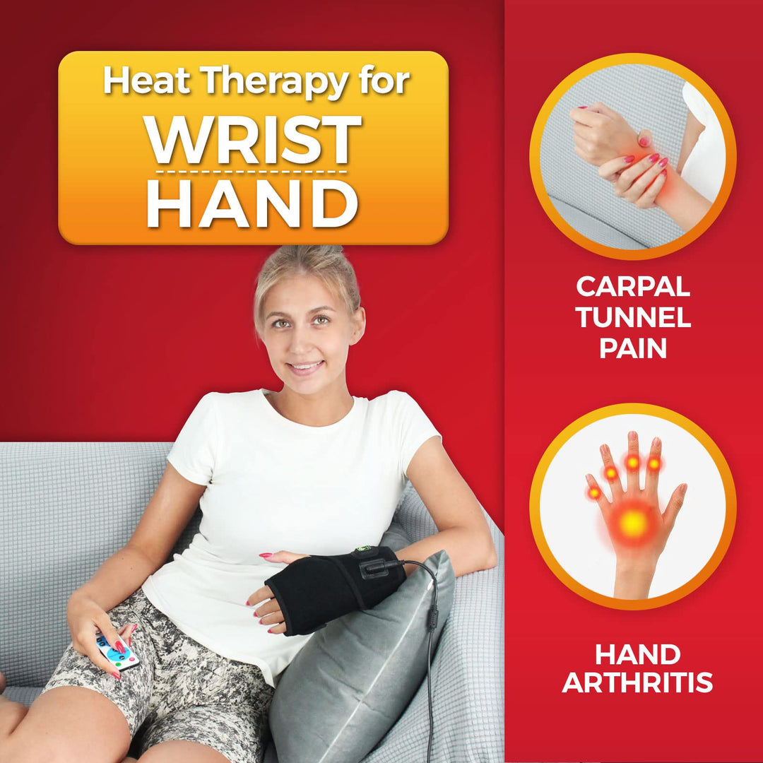 Heating Pad for Hand Carpal Tunnel Wrist Brace for Arthritis Pain Relief, Auto Off Heating Wrap with 6 Heating Settings for Carpal Tunnel Relief, Tendonitis(Large)