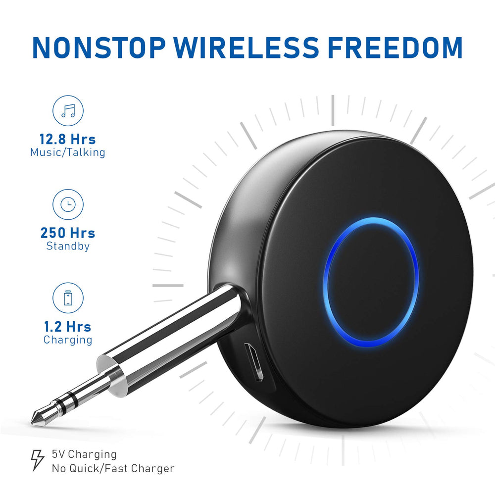 Bluetooth Aux Adapter for Car, Bluetooth 5.0 Receiver for Car,Wireless Audio Adapter Portable Hands-Free Car Kits with RCA AUX 3.5mm for Home/Car Stereo Music Streaming Sound System