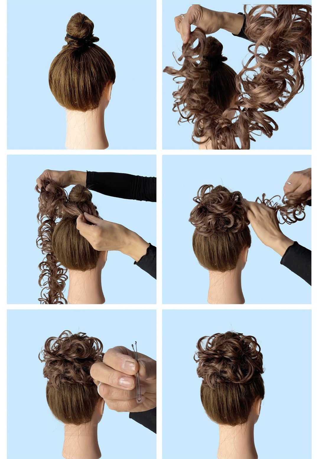 copper red #350 HW20 : PRETTYSHOP XXXL Hairpiece Hair Wrap Scrunchie Scrunchy Updos, VOLUMINOUS, Curly Messy Bun, Different Colors Available