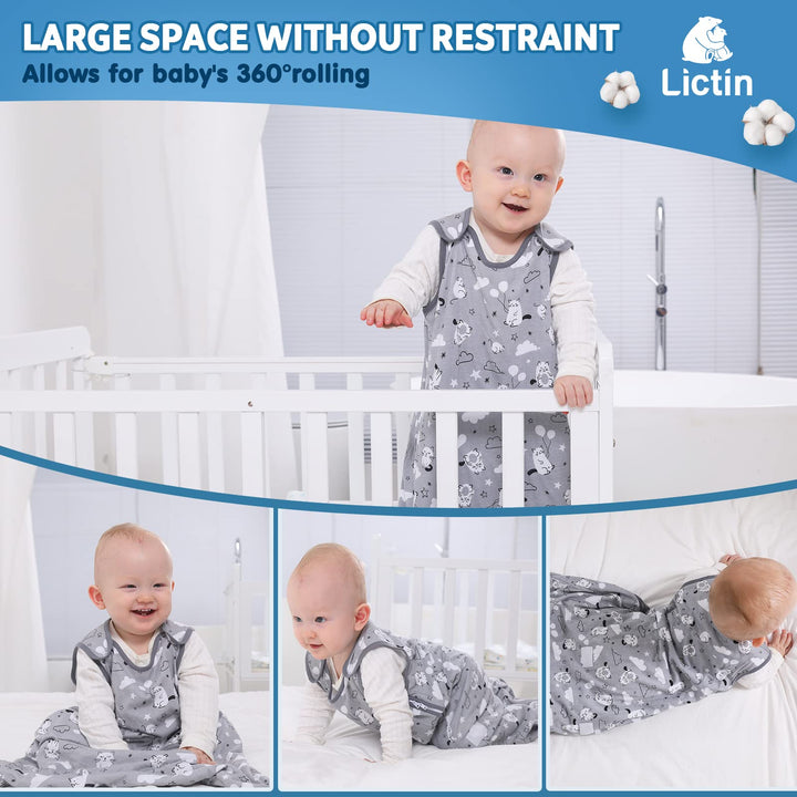 Baby Sleeping Bag Summer - 0.5 TOG Baby Sleeping Sack of 100% Cotton with 2-way Zipper Wearable Blanket for 3-18 months babies, infants and toddlers