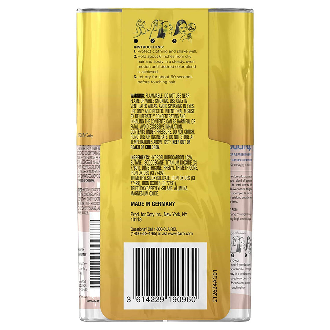 Root Touch-Up Temporary Spray, Black Hair Color, 2 Count