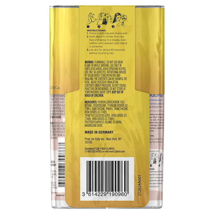 Root Touch-Up Temporary Spray, Black Hair Color, 2 Count