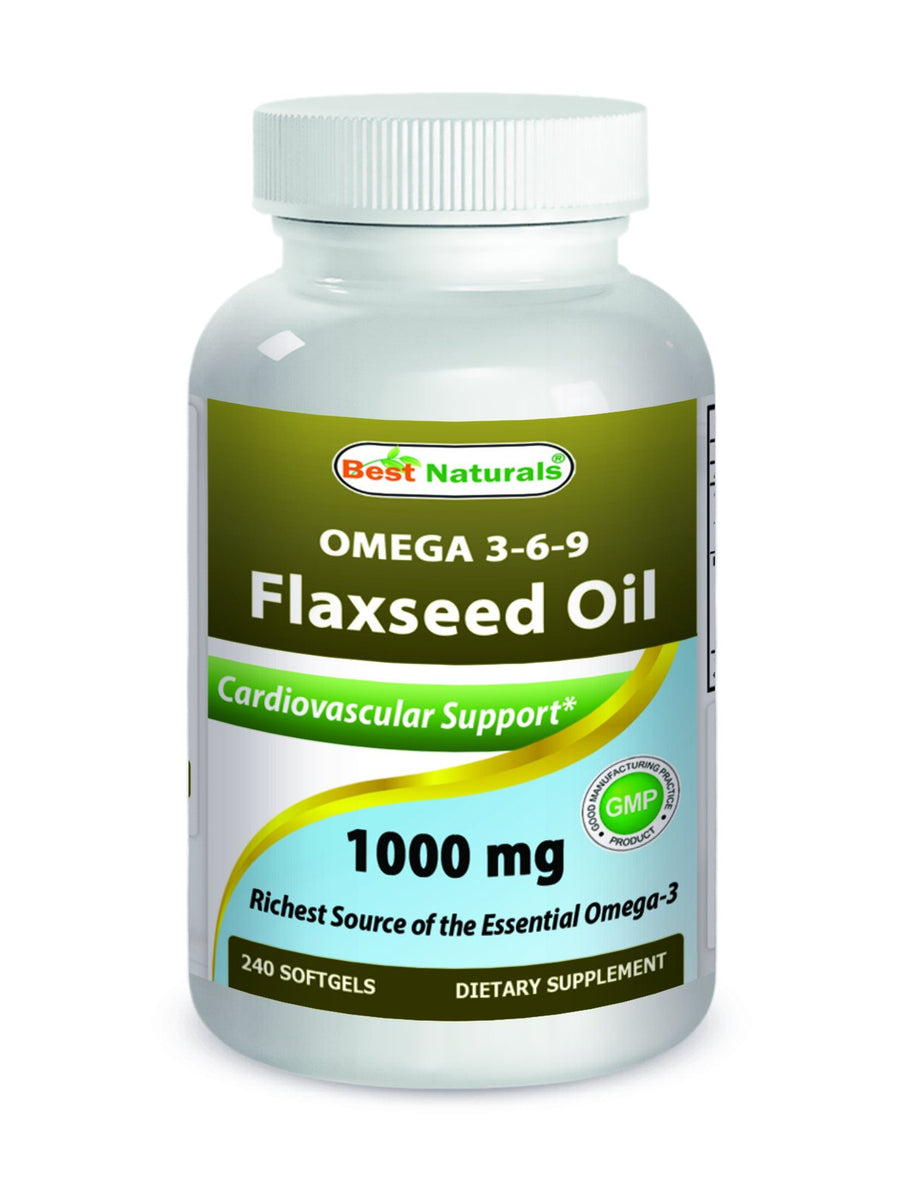 Flaxseed Oil 1000 mg 240 Softgels - Omega-3-6-9 for Heart Health