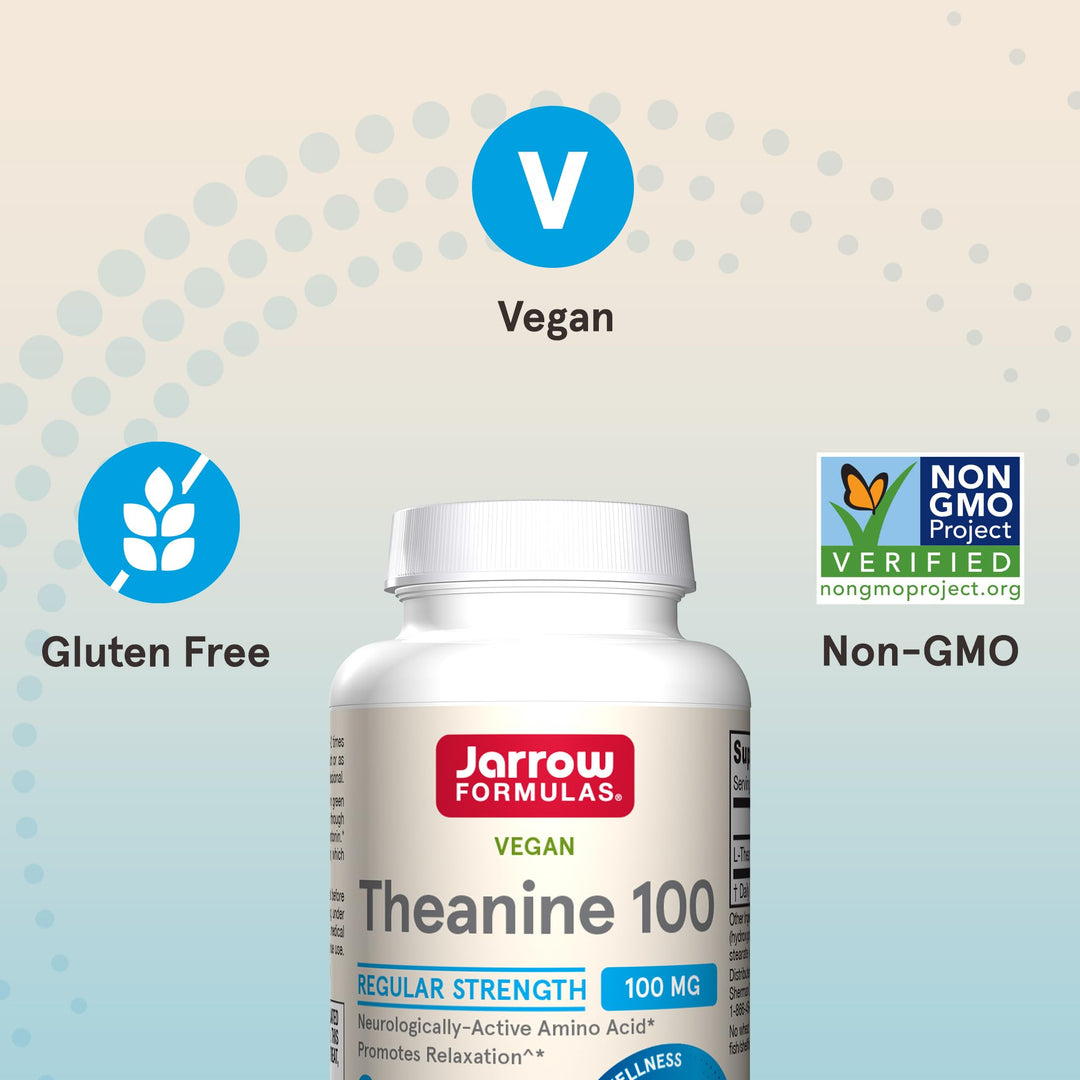 Regular Strength Theanine 100 mg, Dietary Supplement, 60 Capsules, 60 Day Supply