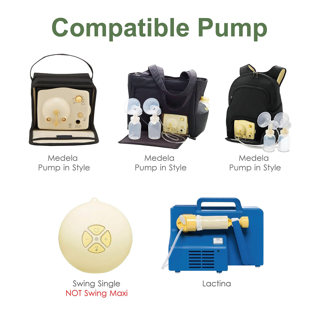 17 mm 2X Two-Piece Breastshield, 2X Base Connector w/Valve and Membrane Compatible with Medela Breast Pumps; Small Shield (17mm)