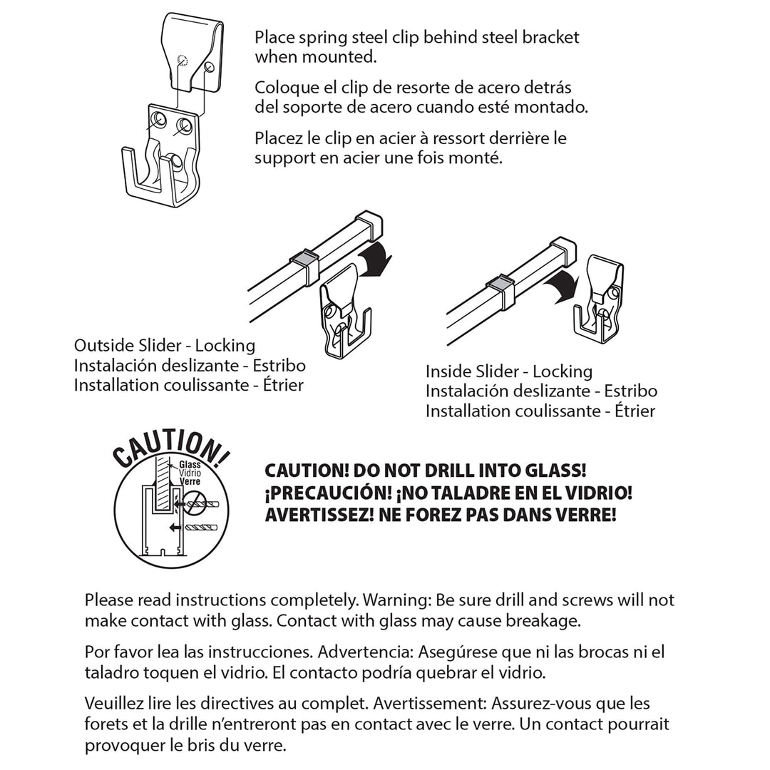Prime-Line U 9921 28 In. to 48 In., Aluminum, White, Security Bar Lock (Single Pack)