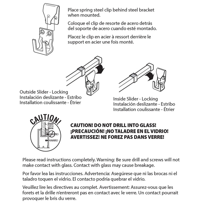 Prime-Line U 9921 28 In. to 48 In., Aluminum, White, Security Bar Lock (Single Pack)
