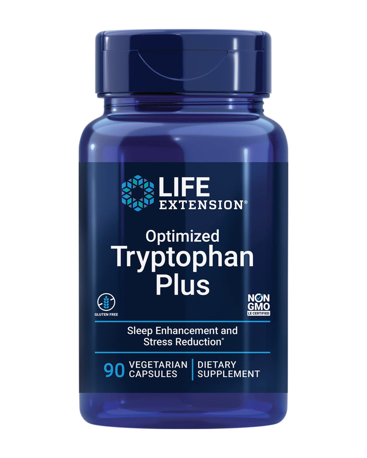 Optimized Tryptophan Plus 1000mg - L-Tryptophan Supplement with Niacin and L-Lysine for Healthy Sleep & Stress Response – Gluten-Free, Non-GMO, Vegetarian - 90 Capsules