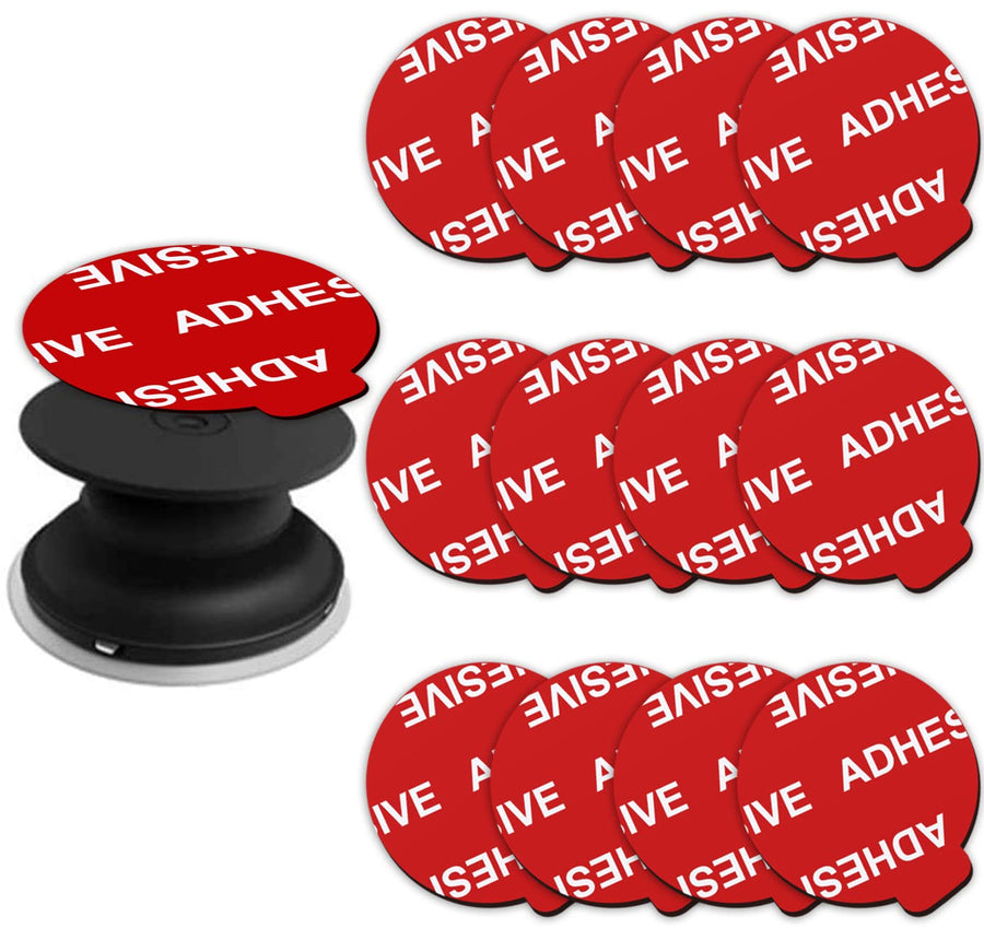 Very High Bond Sticky Adhesive, 12 Pack Socket Sticky Adhesive Replacement Kit, 1.4 inches Double-Sided Stickers for Collapsible Grips Socket Base
