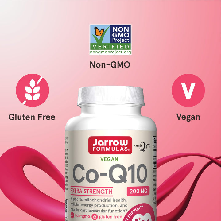 Co-Q10, 200 mg, Antioxidant Support for Mitochondrial Health, Cellular Energy Production and Healthy Cardiovascular Function, 60 Veggie Capsules, 60 Day Supply