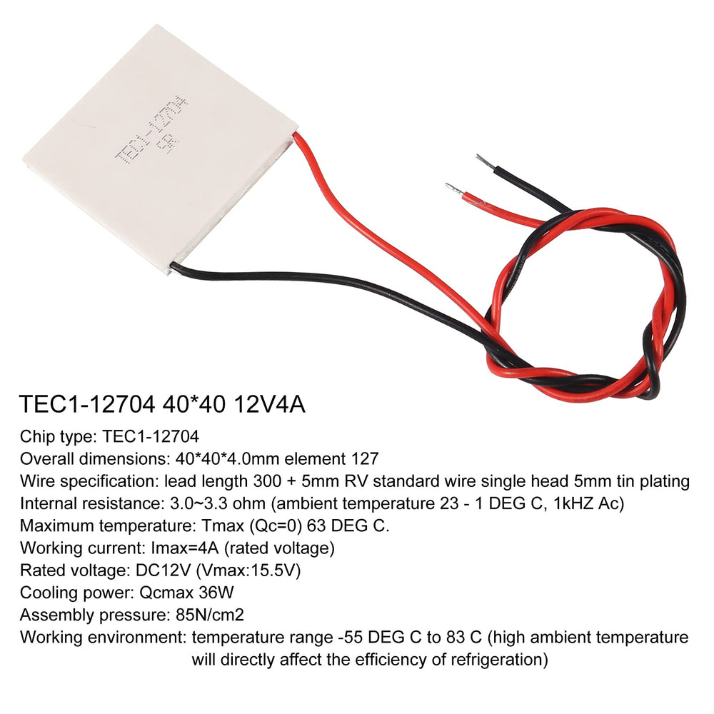 6PCS TEC1-12704 Ceramics Thermoelectric Cooler Peltier 12V 4A Cells Peltier Elemente Module