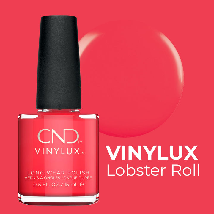 122 CND - VINYLUX LOBSTER ROLL Weekly Polish Nail Hot Red Pink Color Coat 0.5oz