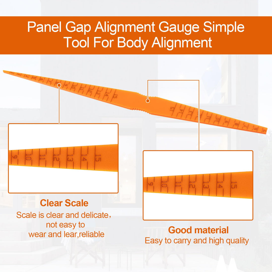 4 Pack Plastic Car Door Panel Gap Alignment Gauge Measuring Tool, Taper Feeler for Auto Car Vehicle-Orange Red
