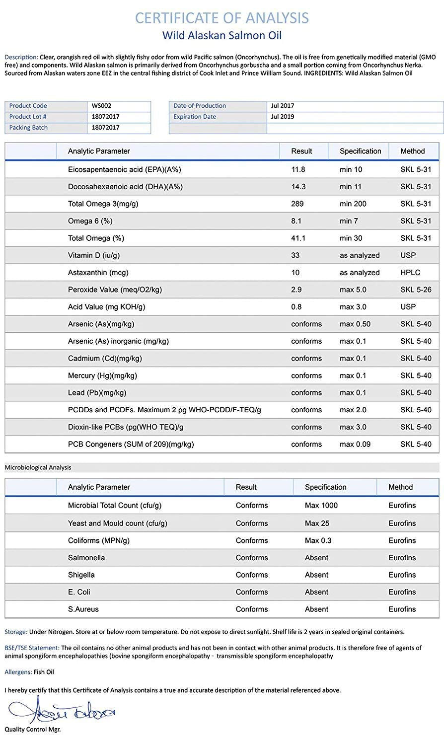 Wild Alaskan Salmon Oil for Dogs & Cats - Skin & Coat Omega 3 Fish Oil Liquid Food Supplement for Pets - Made in USA - Natural EPA + DHA Fatty Acids for Joint Function, Immune & Heart Health Support