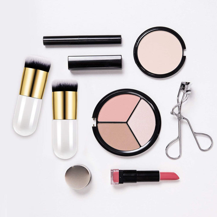 White: 2 Pieces Foundation Brush Flat Cream Makeup Brushes Cosmetic Make-Up Brush (White)