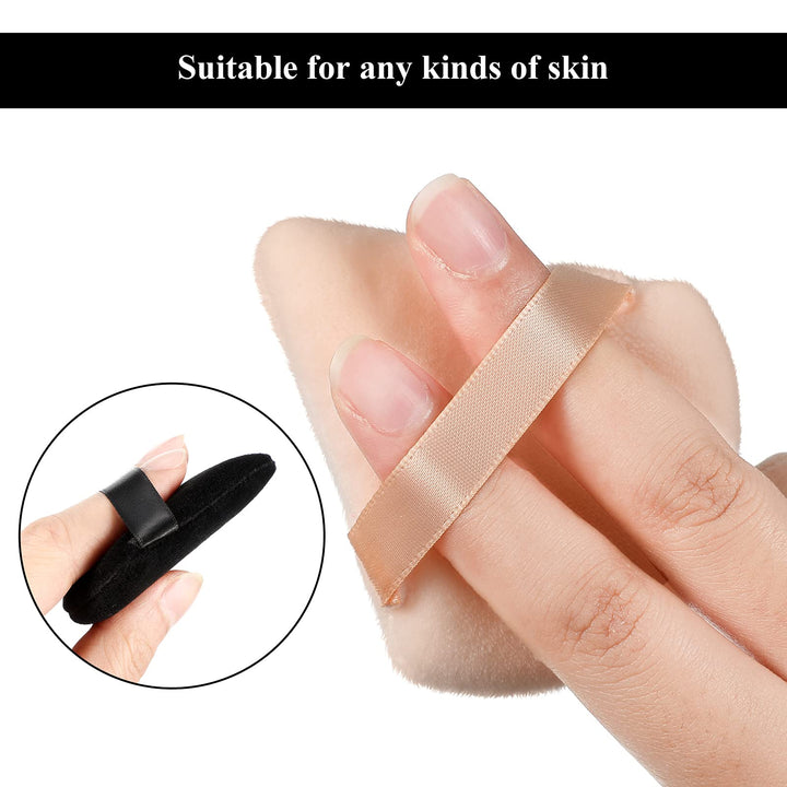 12 Pieces Powder Puff Face Triangle Makeup Puff for Loose Powder Soft Body Cosmetic Foundation Sponge Mineral Powder Wet Dry Makeup Tool (Black, Nude Color)