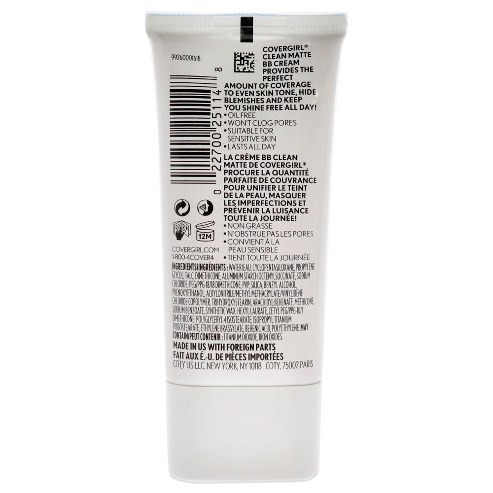 Clean Matte BB Cream Medium 540 For Oily Skin, 1 oz