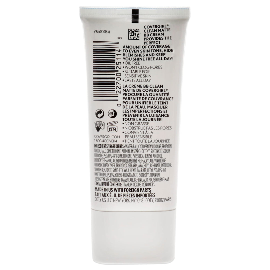 Clean Matte BB Cream Medium 540 For Oily Skin, 1 oz