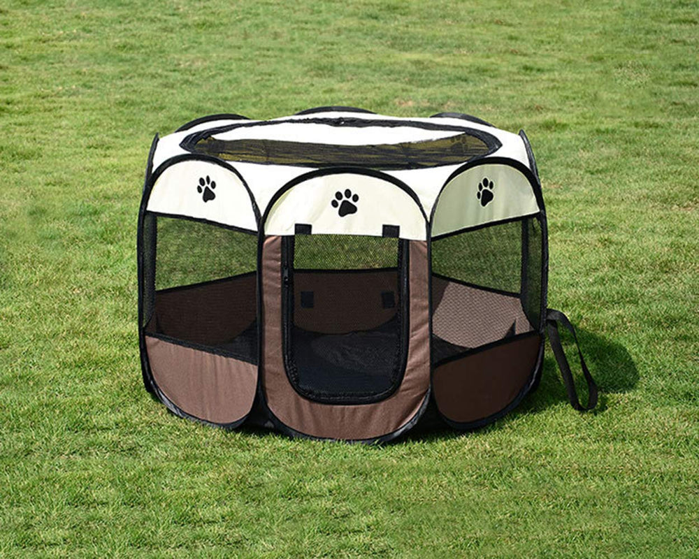 Portable Pet Playpen, Dog Playpen Foldable Pet Exercise Pen Tents Dog Kennel House Playground for Puppy Dog Yorkie Cat Bunny Indoor Outdoor Travel Camping Use