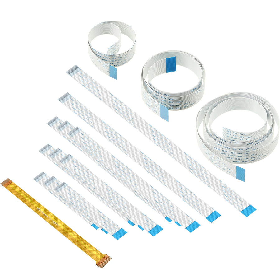 15 Pieces Flexible Ribbon Cable Set, Compatible with Raspberry Pi Camera, Including 3.9'' 5.9'' 7.87'' 9.84'' 11.8'' 15.74'' 19.69'' 39.37'' for Pi Camera, 6.3'' for Pi Zero