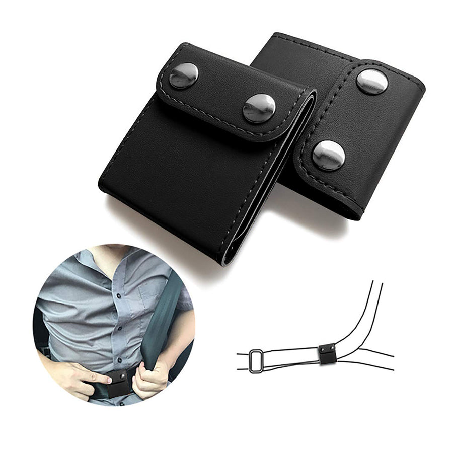 Seat Belt Adjuster, 2 Pack Universal Vehicle Seat Belt Cover Clips, Comfort Auto Shoulder Neck Protector Strap Positioner Locking Clip-Black