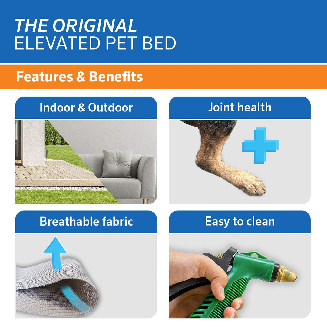The Original Cooling Elevated Dog Bed, Indoor and Outdoor, Large, Nutmeg