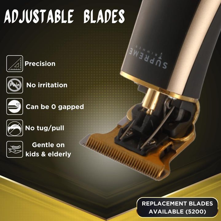 T Shaper | Professional Barber Trimmer Hair Clippers for Men (90 Min Run Time) Cordless Hair Trimmer Zero Gapped Liner Beard Trimmer | ST5210 Gold