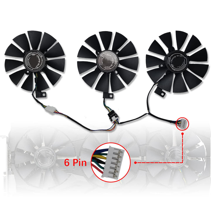 87MM FDC10U12S9-C FDC10H12S9-C T129215SU Video Card Fan Replacement for ASUS GTX 980 Ti R9 390X 390 GTX 1060 1070 1080 Ti RX 480 RX480 Graphics Card Cooling Fan (Fan-ABC)