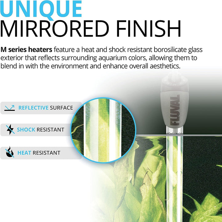 M 200-Watt Submersible Aquarium Heater – High-Performance, Compact Heating with Mirror Technology for Fresh & Saltwater Tanks