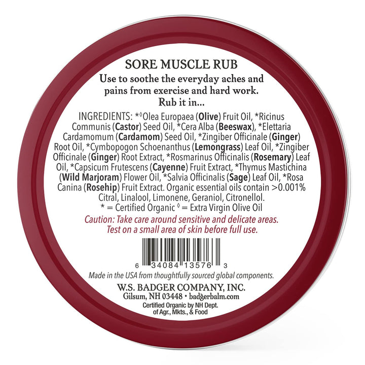 - Sore Muscle Rub, Cayenne Pepper and Ginger, Organic Sore Muscle Rub, Warming Balm, Muscle Relief Balm, Warming Muscle Rub, Sore Muscle Balm, 2 oz