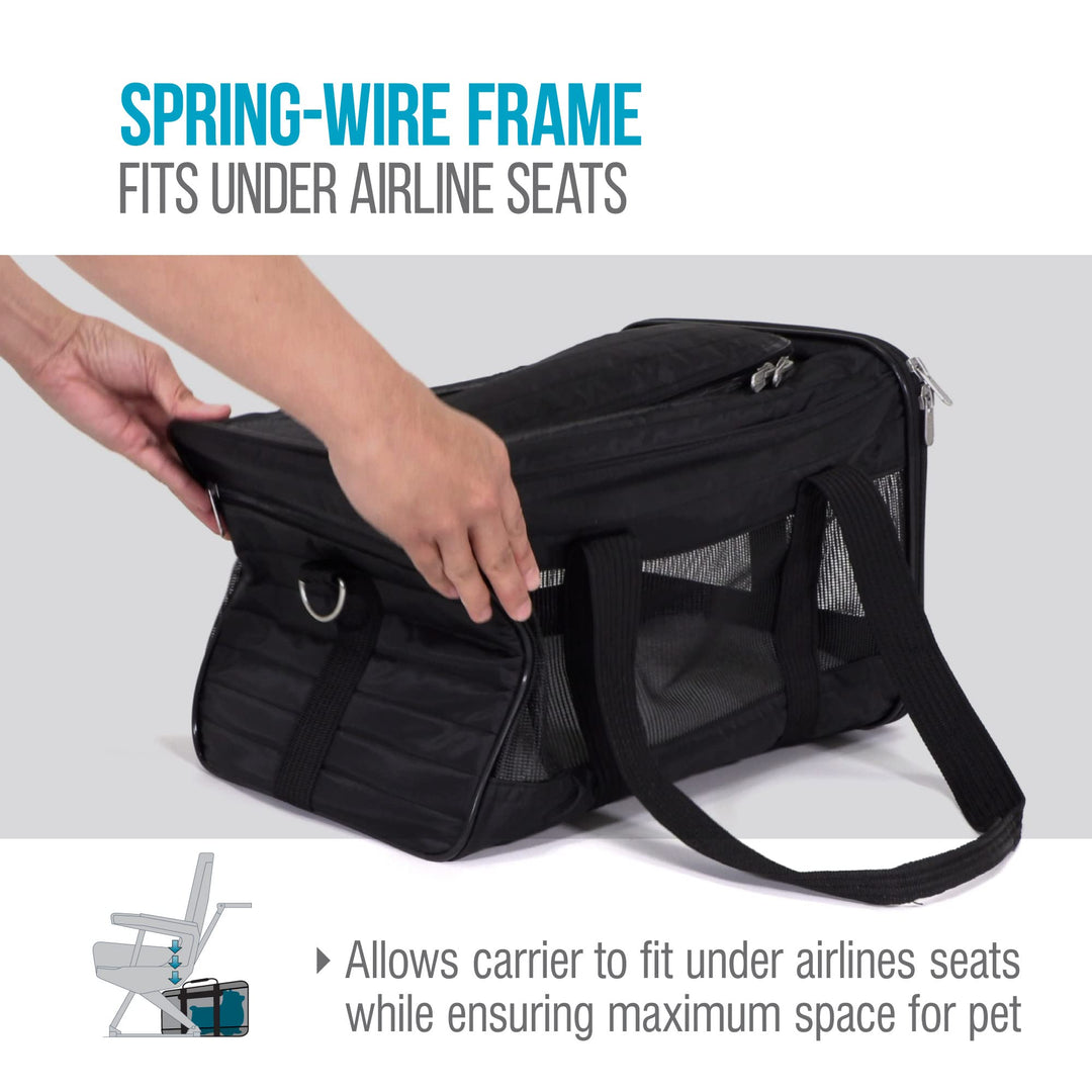 Original Deluxe Travel Pet Carrier, Airline Approved - Black, Large