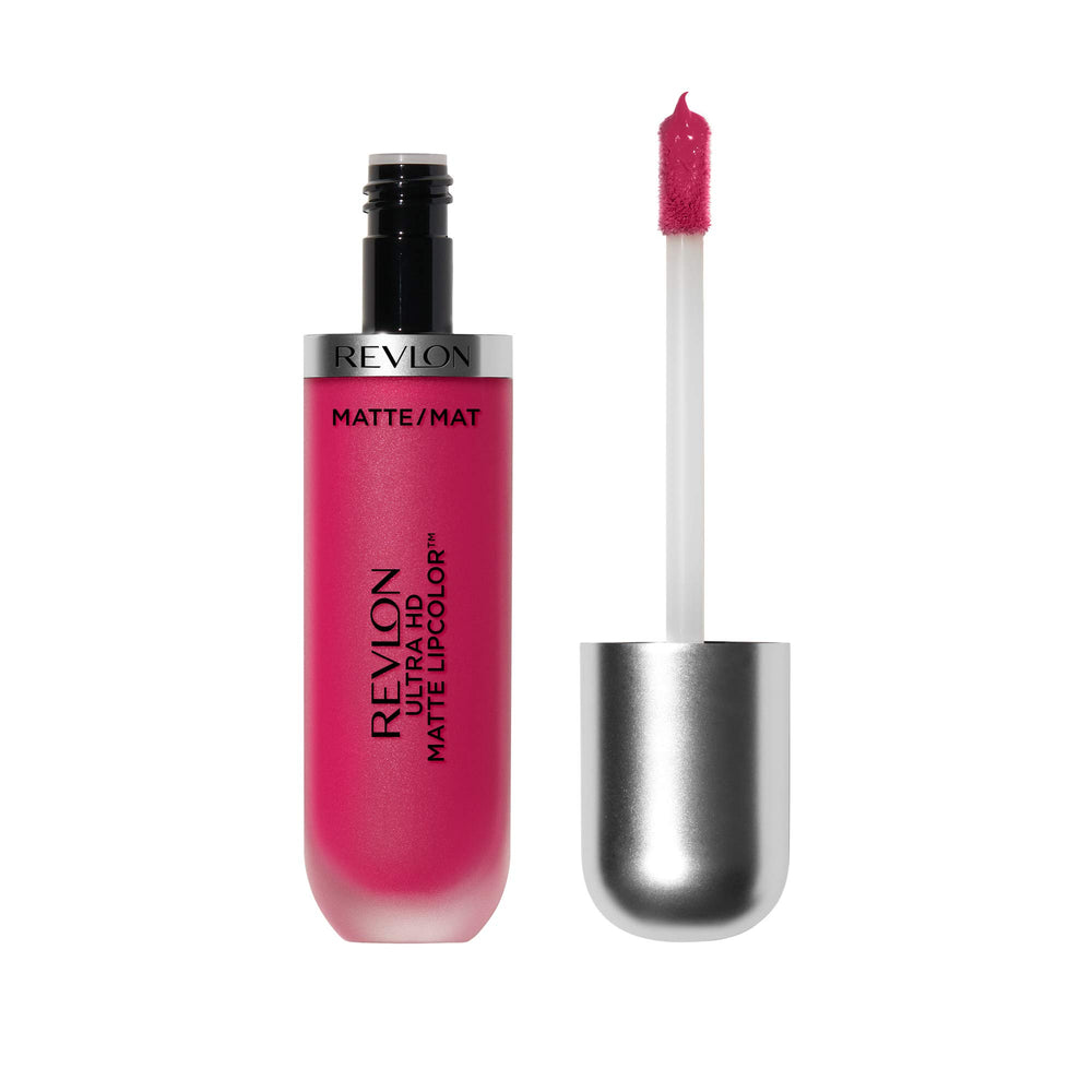 Revlon Ultra HD Matte Lipcolor, Velvety Lightweight Matte Liquid Lipstick in Pink, Temptation (615), 0.2 oz