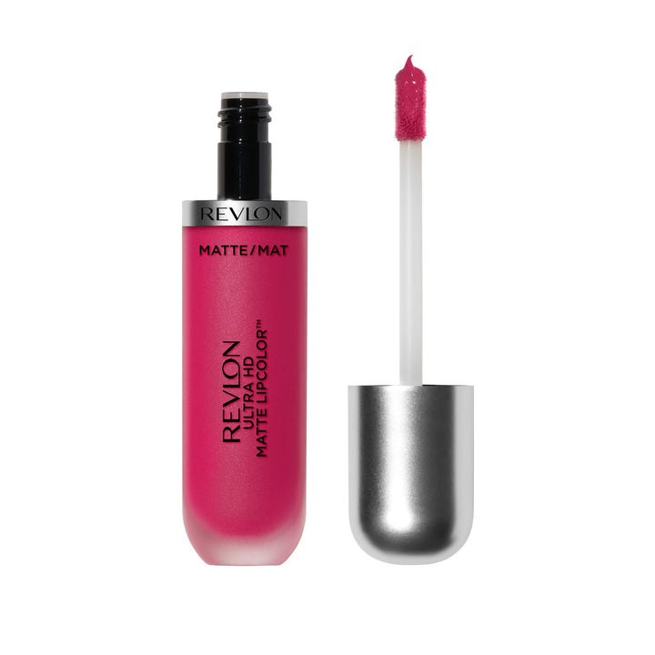 Revlon Ultra HD Matte Lipcolor, Velvety Lightweight Matte Liquid Lipstick in Pink, Temptation (615), 0.2 oz